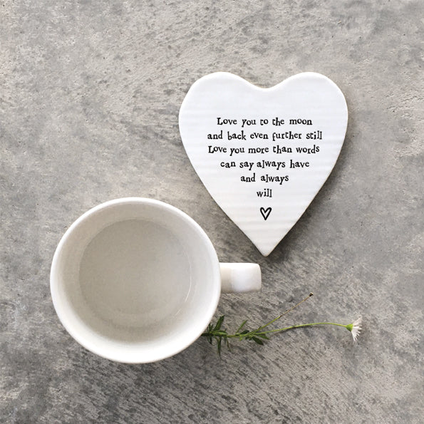 Porcelain coaster-Love you to the moon..