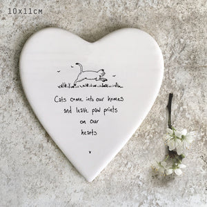 Heart coaster-Cats come into our homes…
