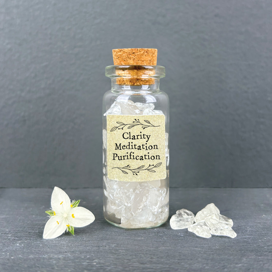 Bottle of crystals-Clear Quartz