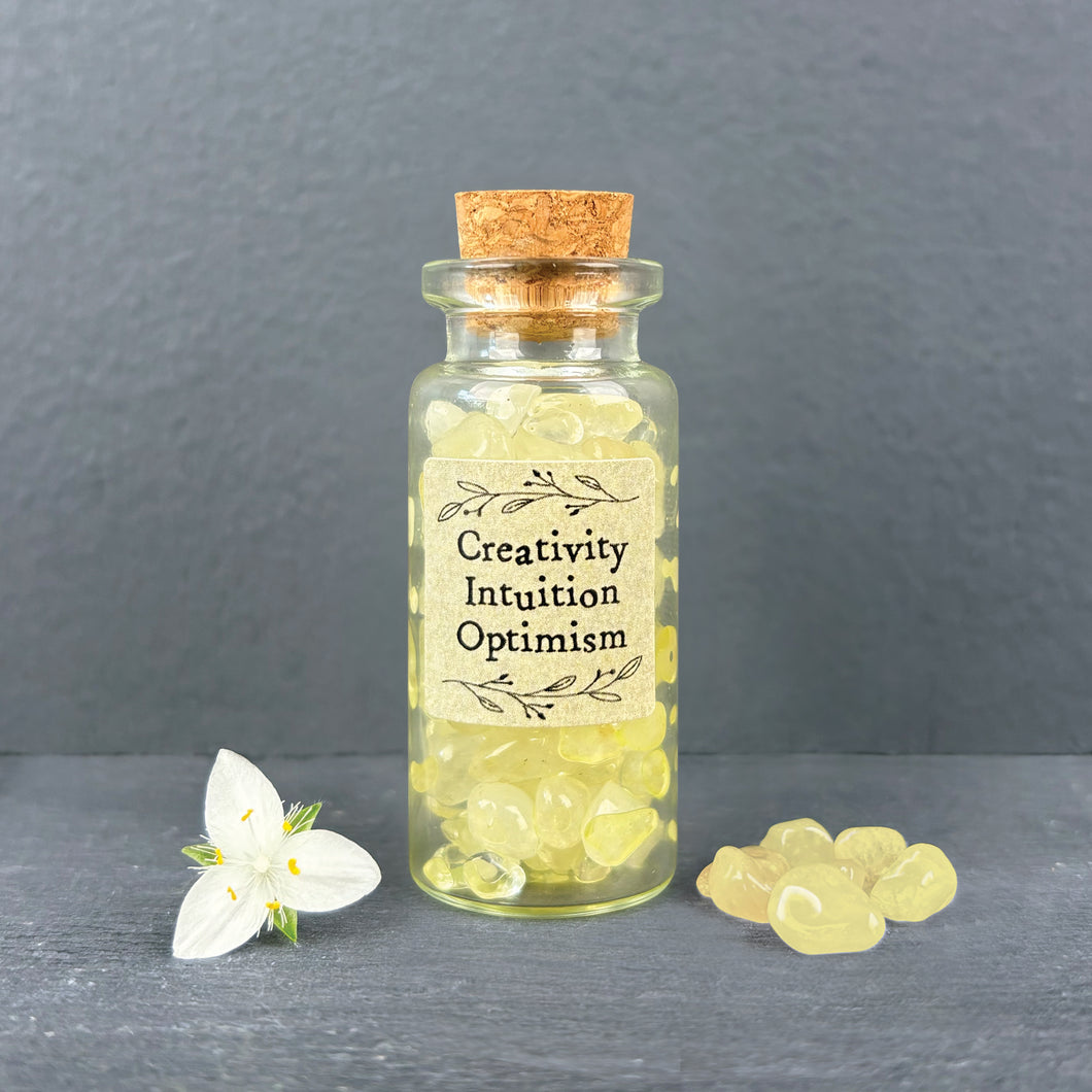 Bottle of crystals-Yellow Aventurine