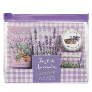 ENGLISH LAVENDER Mini Sleep Essentials (Hand Cream 30ml, Calm Balm 9g, Body Wash 30ml, Relaxing Bath Salts 30g)