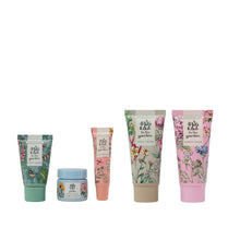 Load image into Gallery viewer, In The Garden Top To Toe Kit (Hand Cream 50ml, Barrier Cream 50ml, Foot Cream 30ml, Bath Salts 30g, Lip Balm 10ml)
