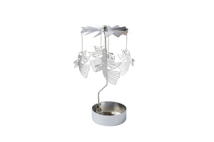 Silver Christmas Angel Tealight Spinner