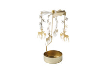 Load image into Gallery viewer, Gold Christmas Reindeer Tealight Spinner
