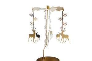 Gold Christmas Reindeer Tealight Spinner