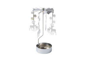 Silver Christmas Reindeer Tealight Spinner