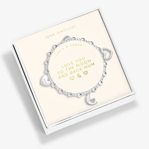 MOTHER'S DAY LIFE'S A CHARM  LOVE YOU TO THE MOON AND BACK MUM  Silver Plated