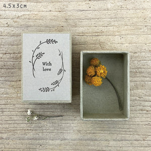 Dried flower matchbox-With love