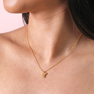 Croissant Pendant Necklace in Gold