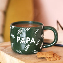 Load image into Gallery viewer, Ceramic Green Leafy Papa Mug
