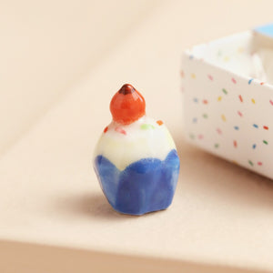 Tiny Matchbox Ceramic Birthday Cake Token