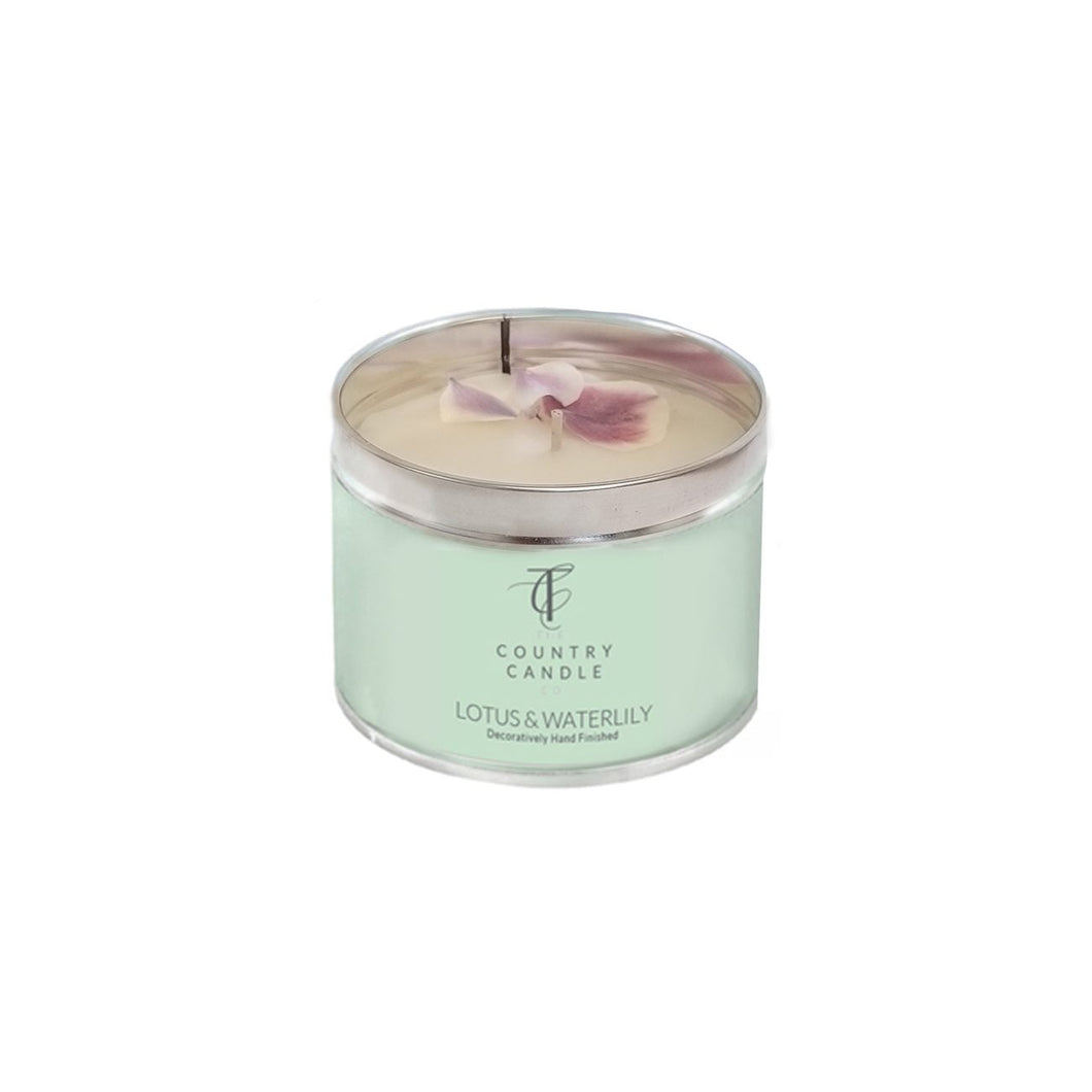 Lotus Flower & Waterlily Tin Candle