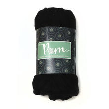 Load image into Gallery viewer, BLACK HERRINGBONE PLEAT RECYCLED POLYESTER WINTER SCARF WITH TASSEL FRINGE
