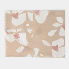 Load image into Gallery viewer, PRINTED SCARF  LARGE FLORAL  Nude Pink/Off white/Dusty Rose  184cm x 86cm x 1cm
