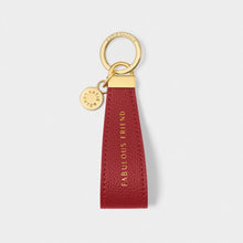 Load image into Gallery viewer, SENTIMENT LOOP KEYRING  FABULOUS FRIEND  Garnet Red  9.5cm x 3.2cm x 0.5cm
