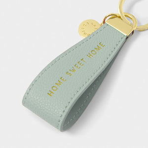 SENTIMENT LOOP KEYRING  HOME SWEET HOME  Sage  9.5cm x 3.2cm x 0.5cm