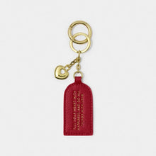 Load image into Gallery viewer, KEEPSAKE CHARM KEYRING  FILL YOUR HEART WITH HAPPINESS AND DO ALL THINGS WITH LOVE  Garnet Red  7
