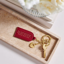 Load image into Gallery viewer, KEEPSAKE CHARM KEYRING  FILL YOUR HEART WITH HAPPINESS AND DO ALL THINGS WITH LOVE  Garnet Red  7
