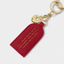 Load image into Gallery viewer, KEEPSAKE CHARM KEYRING  FILL YOUR HEART WITH HAPPINESS AND DO ALL THINGS WITH LOVE  Garnet Red  7
