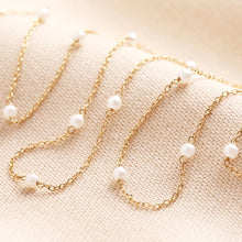 Load image into Gallery viewer, Stainless Steel Pearl Chain Necklace in Gold
