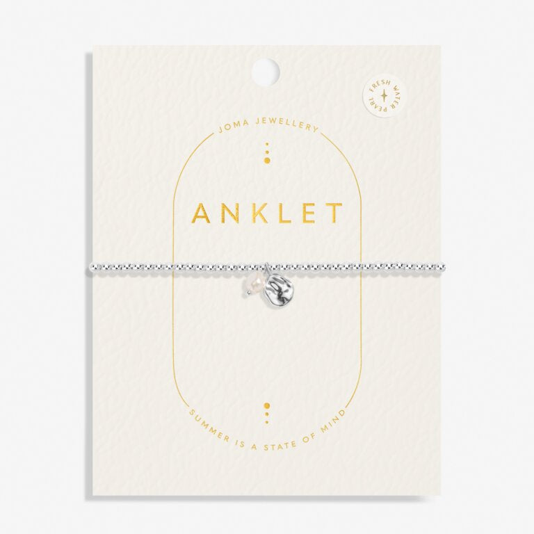 ANKLET THREE TONE HEART Silver, Gold Plated & Rose Gold Plated Anklet 23cm stretch