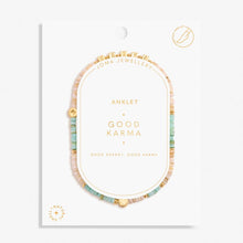Load image into Gallery viewer, HAPPY LITTLE MOMENTS ANKLET GOOD KARMA Gold Plated Anklet 23cm stretch
