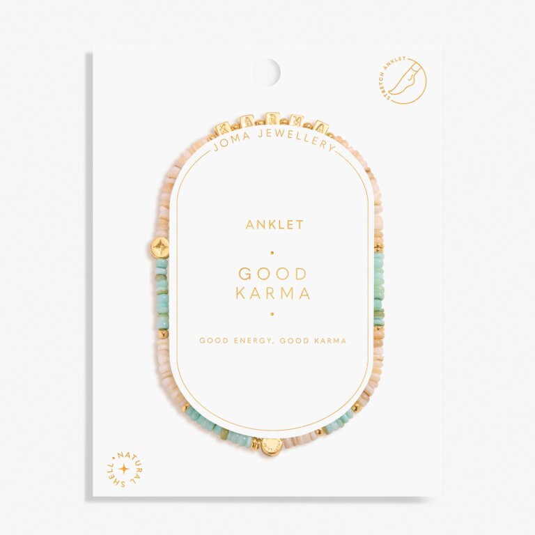 HAPPY LITTLE MOMENTS ANKLET GOOD KARMA Gold Plated Anklet 23cm stretch