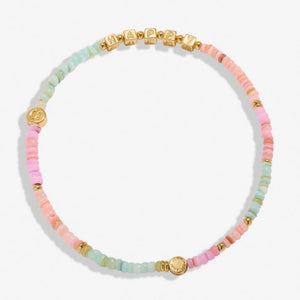 HAPPY LITTLE MOMENTS ANKLET LIVE HAPPY Gold Plated Anklet 23cm stretch