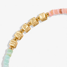 Load image into Gallery viewer, HAPPY LITTLE MOMENTS ANKLET LIVE HAPPY Gold Plated Anklet 23cm stretch
