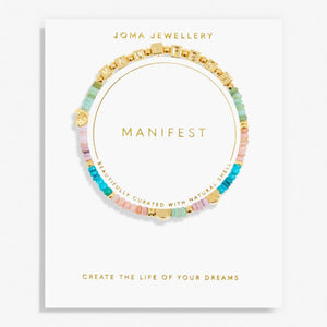 HAPPY LITTLE MOMENTS MANIFEST Gold Plated Bracelet 17.5cm stretch