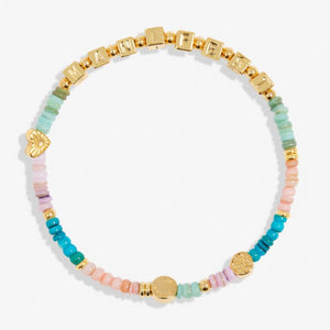 HAPPY LITTLE MOMENTS MANIFEST Gold Plated Bracelet 17.5cm stretch