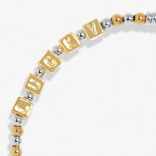 Load image into Gallery viewer, HAPPY LITTLE MOMENTS LUCKY Silver and Gold Plated Bracelet 17.5cm stretch
