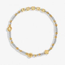 Load image into Gallery viewer, HAPPY LITTLE MOMENTS LUCKY Silver and Gold Plated Bracelet 17.5cm stretch
