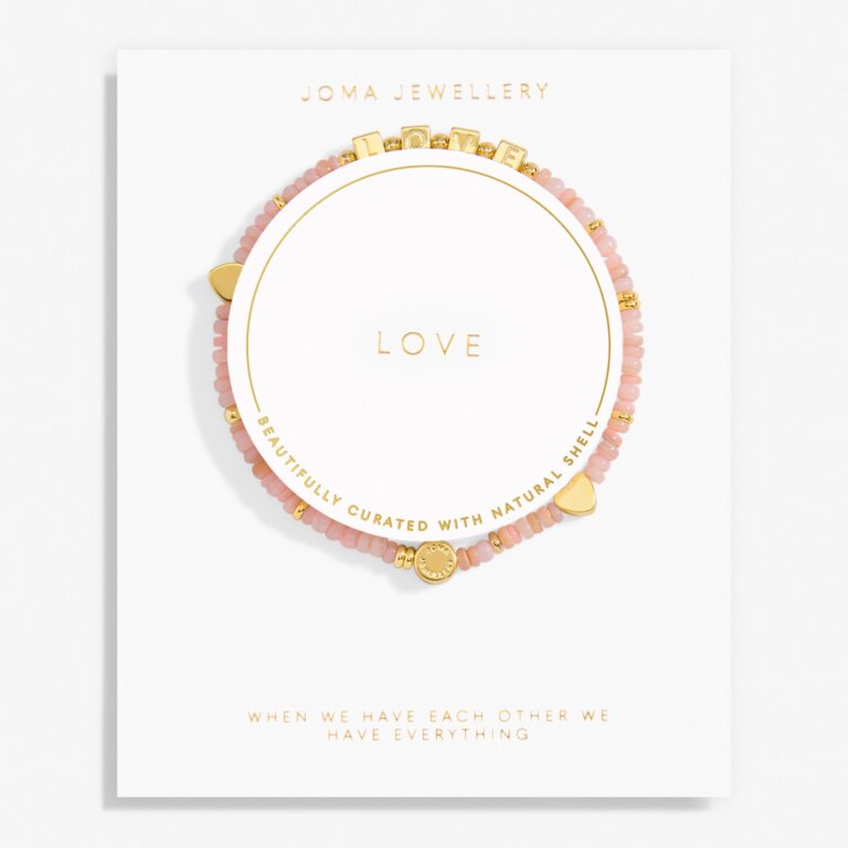 HAPPY LITTLE MOMENTS LOVE Gold Plated Bracelet 17.5cm stretch