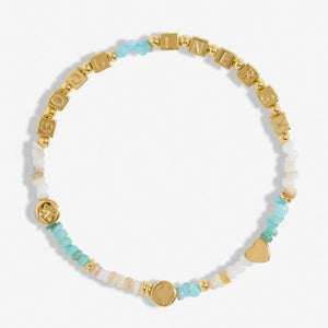 HAPPY LITTLE MOMENTS GOOD ENERGY Gold Plated Bracelet 17.5cm stretch