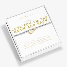 Load image into Gallery viewer, BOXED A LITTLE LOVE YOU TO THE MOON Silver &amp; Gold Plated Bracelet 17.5cm stretch
