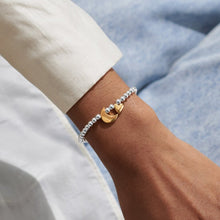 Load image into Gallery viewer, BOXED A LITTLE LOVE YOU TO THE MOON Silver &amp; Gold Plated Bracelet 17.5cm stretch
