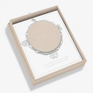 LIFE'S A CHARM FRIENDSHIP Silver Plated Bracelet 17.5cm stretch