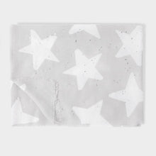 Load image into Gallery viewer, PRINTED FOIL SCARF STARSHINE Pale Grey White Silver Foil

