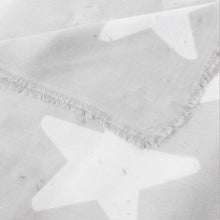 Load image into Gallery viewer, PRINTED FOIL SCARF STARSHINE Pale Grey White Silver Foil
