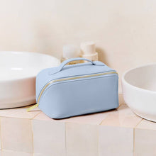 Load image into Gallery viewer, MEDIUM MAKE UP WASH BAG Blue Aura

