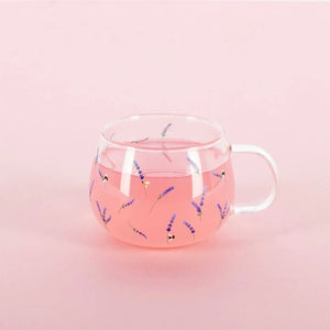 Glass Mug Ditsy Lavender