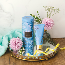 Load image into Gallery viewer, SARA MILLER SAVANNAH Hand Cream 100ml in Tin (Blue Powder Filigree)(Lemongrass, Jasmine &amp; Cedarwood)
