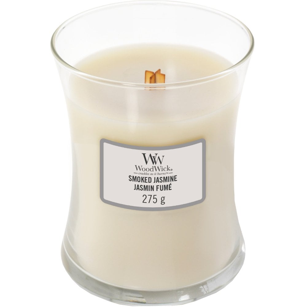 Smoked Jasmine Woodwick Medium Candle - Zebra Blush