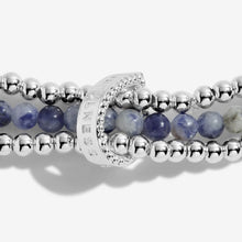 Load image into Gallery viewer, WELLNESS STONES | Silver | Blue Lace Agate Bracelet - Zebra Blush
