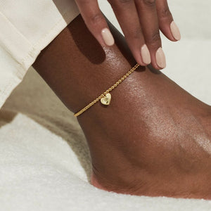 Anklet Gold Hammered Heart